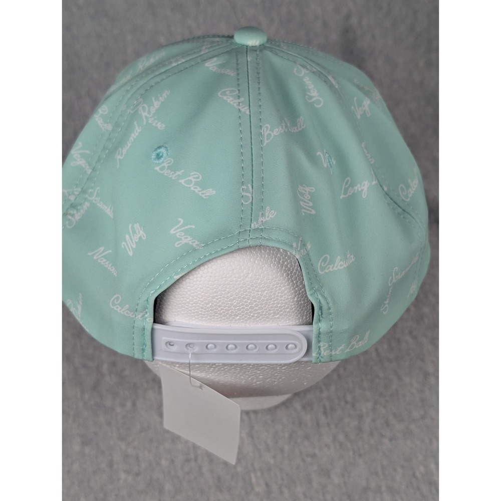 NEW Swannies Golf Snapback Hat Mint Green Rope Cap S Logo Allover Print - Picture 2 of 5